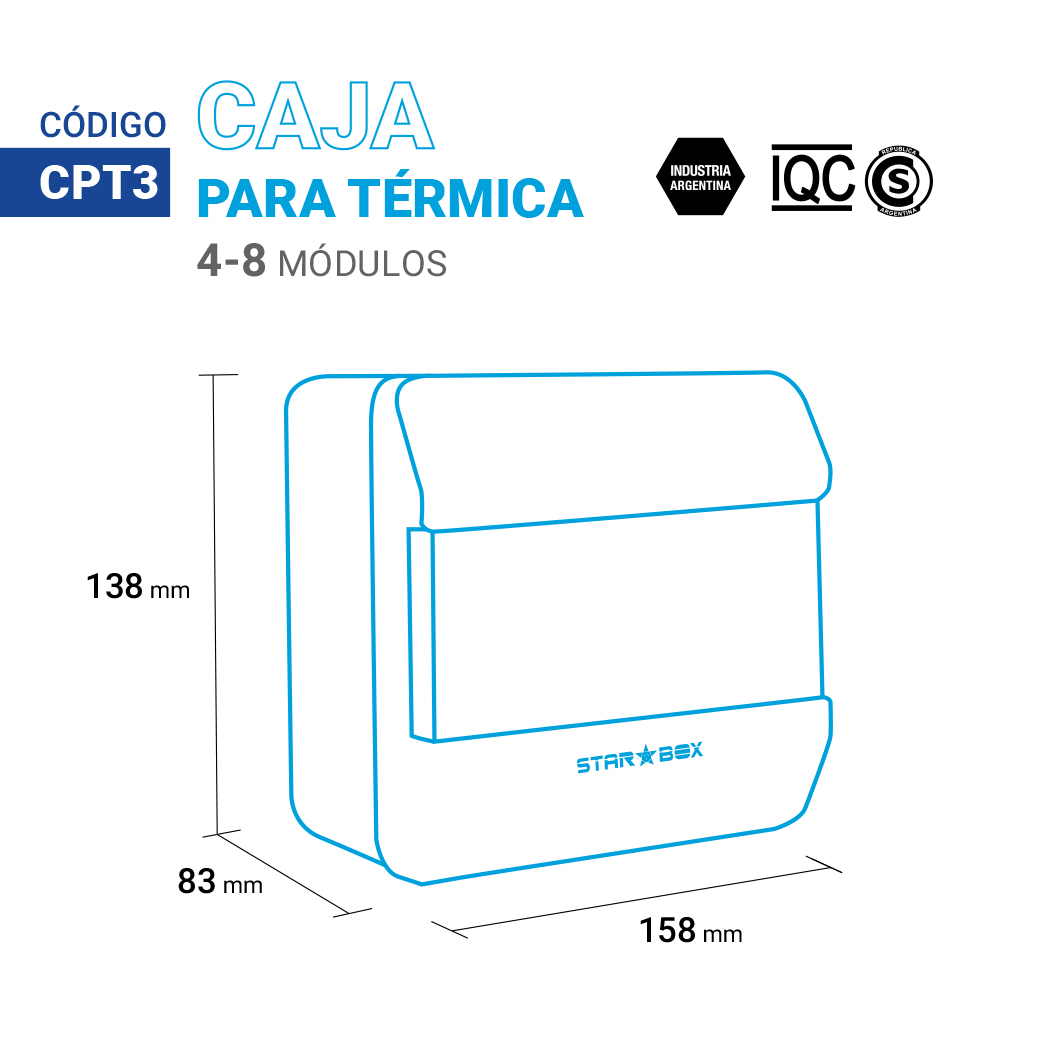 caja para termica 4 o 8 modulos fabricante
